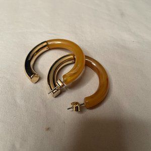 Gold and Orange Earrings